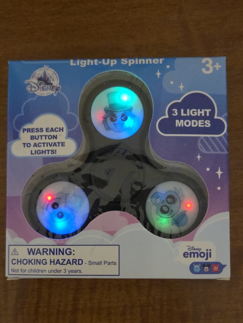 Disney Emoji Light-Up Spinner Fidget Toy - Blue, Purple, Black